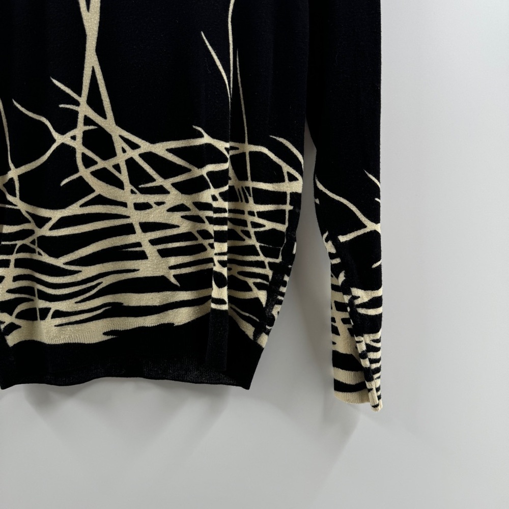 Juliana Y2K Vintage Black Abstract Knit Sweater Size Small - Picture 3 of 5